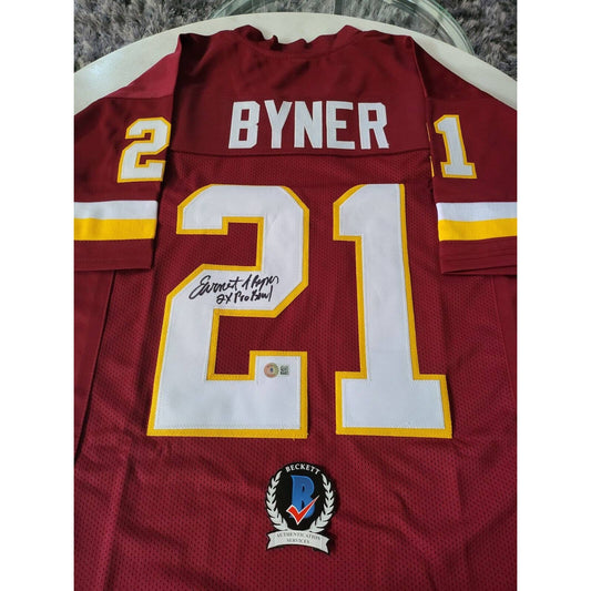 Earnest Byner Autographed/Signed Jersey Beckett COA Washington Football Team - TreasuresEvolved