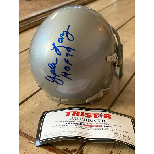 Yale Lary Autographed/Signed Mini Helmet TRISTAR Detroit Lions HOF - TreasuresEvolved