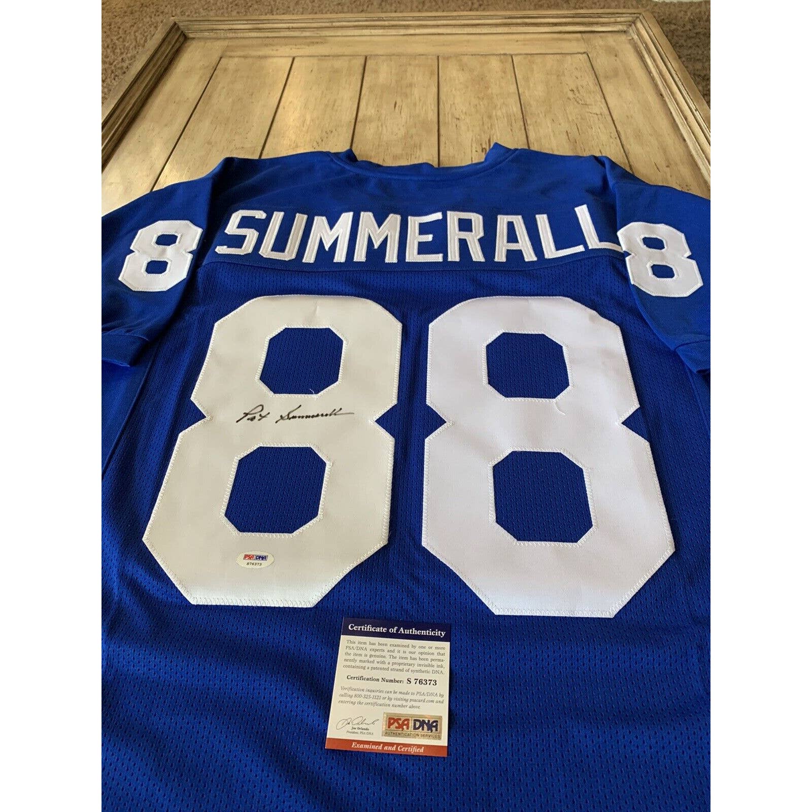 Pat Summerall Autographed/Signed Jersey PSA/DNA COA New York Giants - TreasuresEvolved