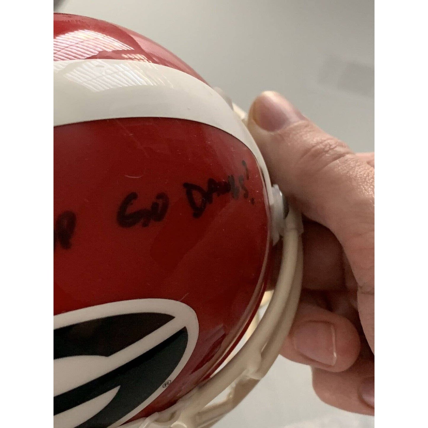 Terrell Davis Autographed/Signed Mini Helmet JSA COA Georgia Bulldogs - TreasuresEvolved