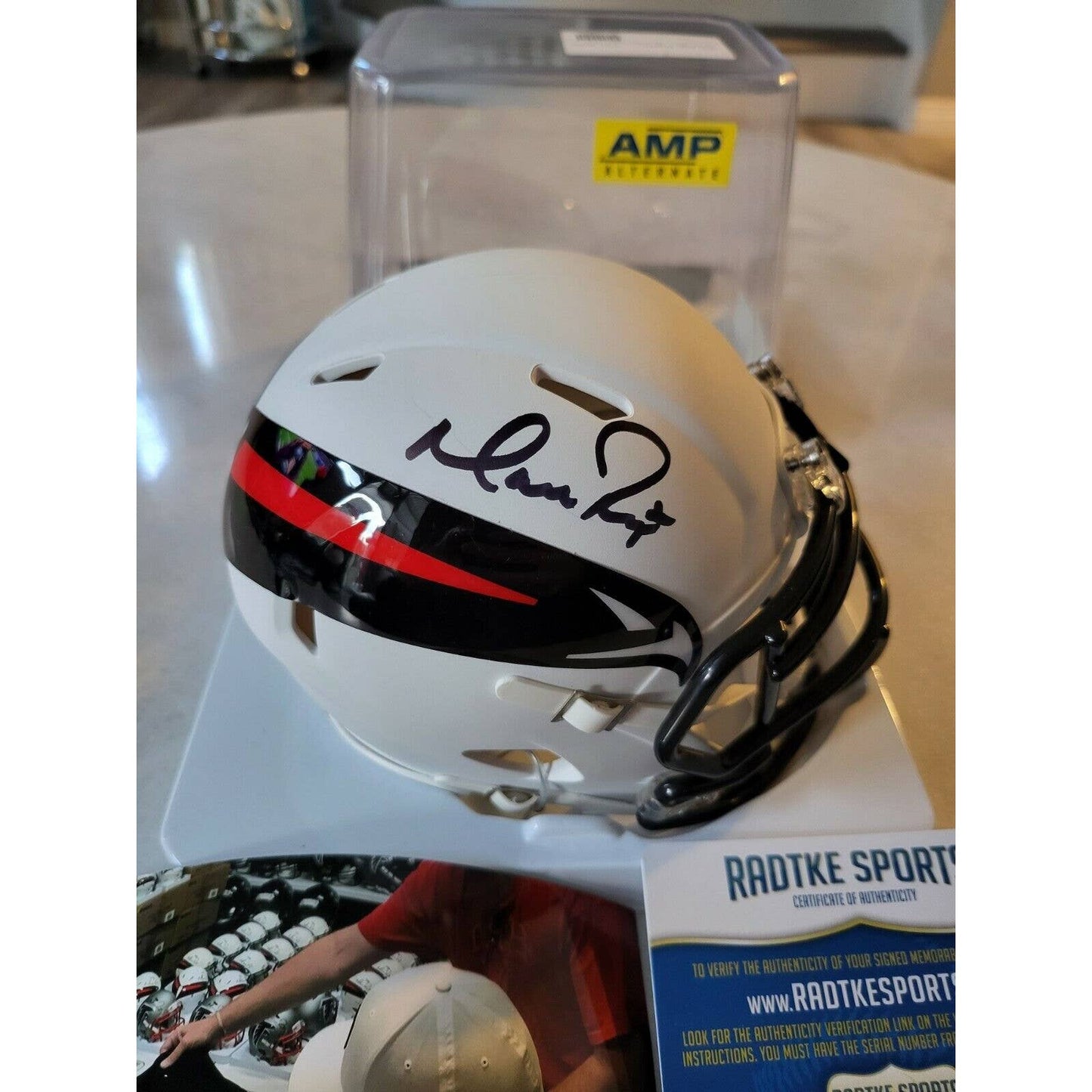 Matt Ryan Autographed/Signed Mini Helmet Atlanta Falcons Amp B - TreasuresEvolved