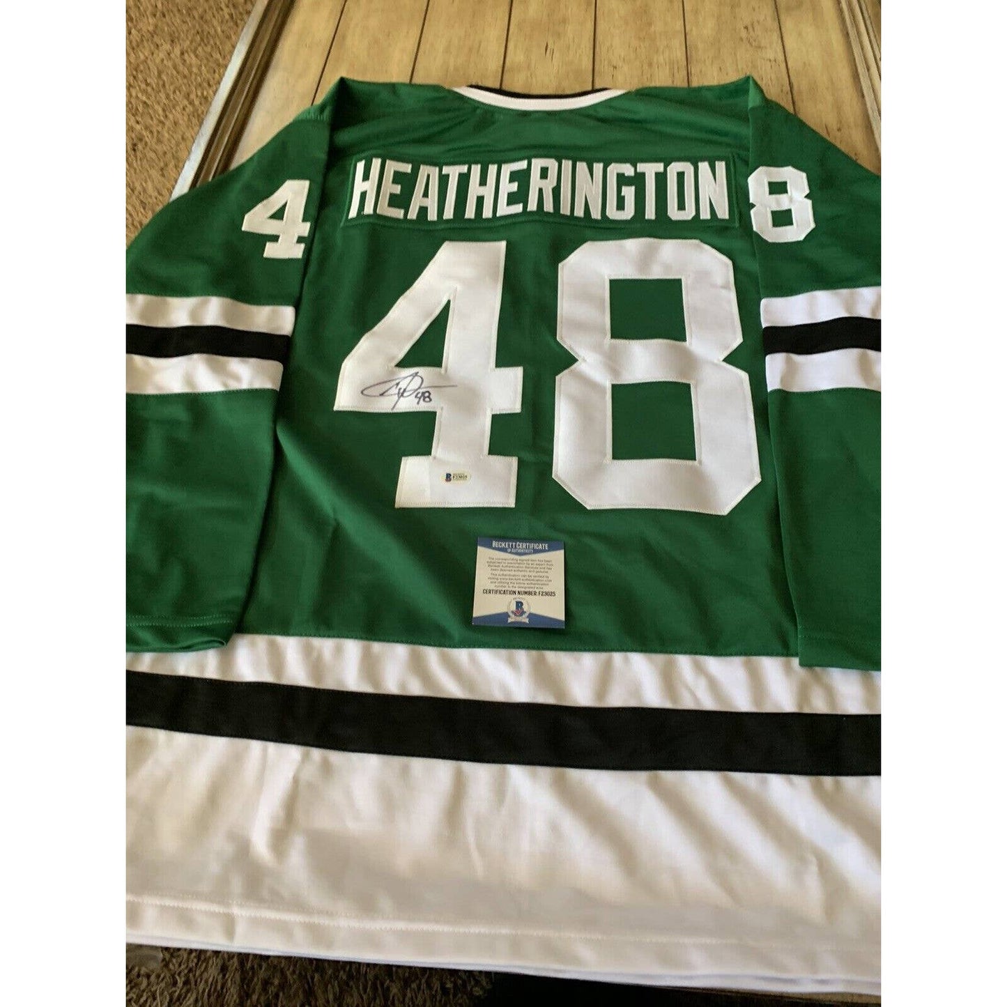 Dillon Heatherington Autographed/Signed Jersey Beckett COA Dallas Stars Dillion - TreasuresEvolved