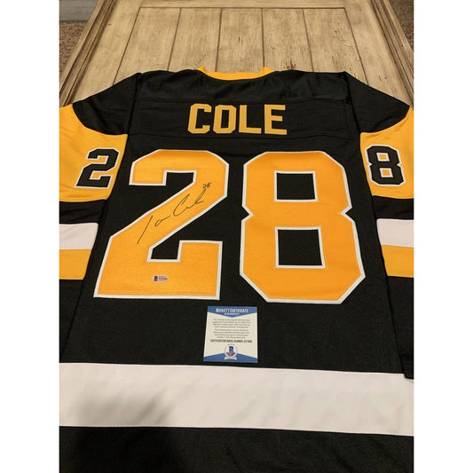 Ian Cole Autographed/Signed Jersey Beckett COA Pittsburgh Penguins - TreasuresEvolved