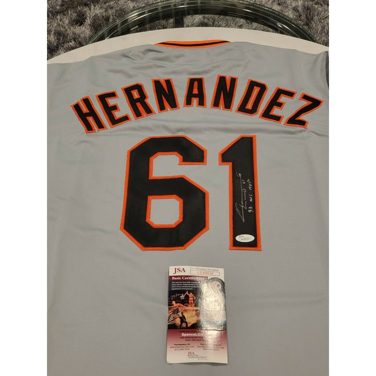 Livan Hernandez Autographed/Signed Jersey JSA COA San Francisco Giants - TreasuresEvolved