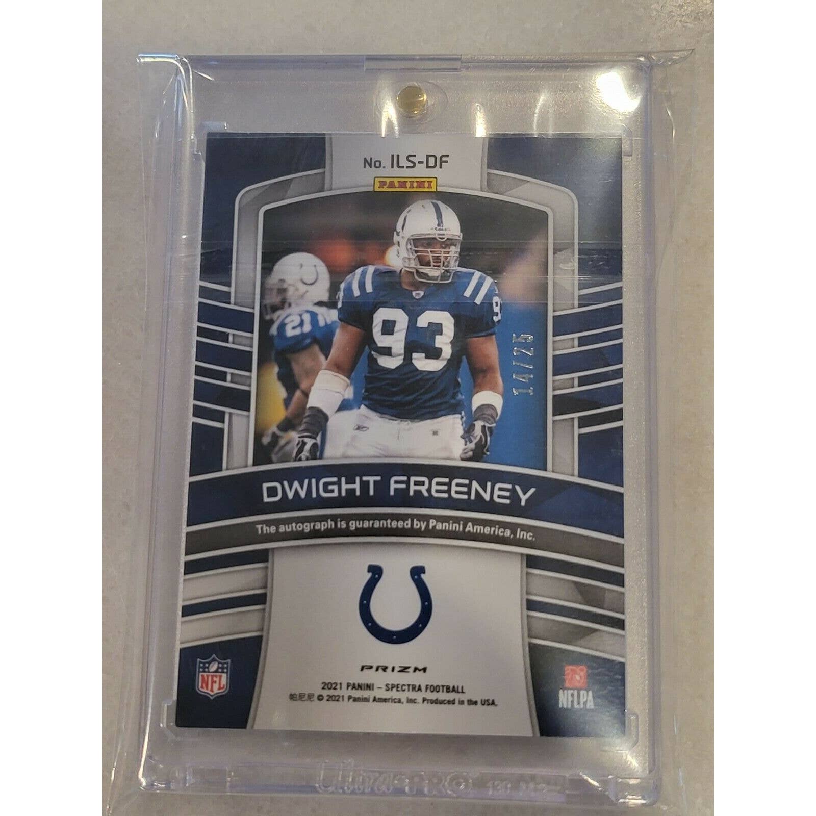 Dwight Freeney 2021 Spectra Auto /25. Indianapolis Colts. Illustrious Legends. - TreasuresEvolved