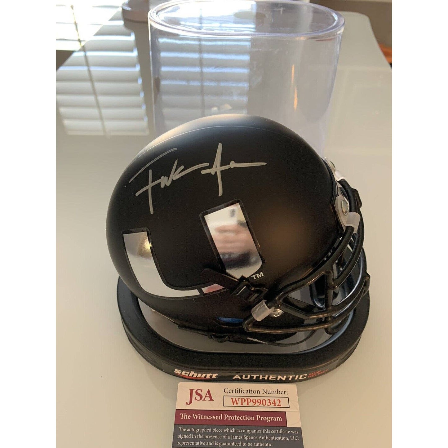 Frank Gore Autographed/Signed Mini Helmet JSA COA Miami Hurricanes A - TreasuresEvolved