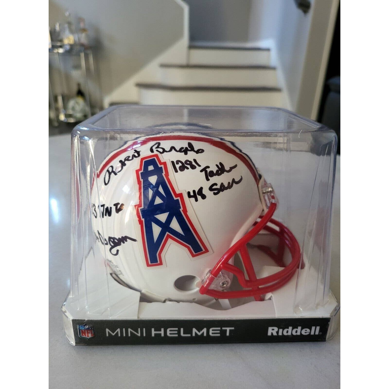 Robert Brazile Autographed/Signed Mini Helmet PSA/DNA COA Houston Oilers - TreasuresEvolved