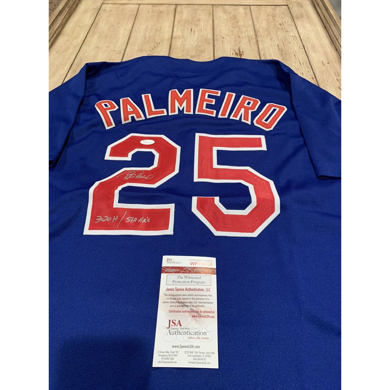Rafael Palmeiro Autographed/Signed Jersey JSA COA Chicago Cubs Palmeiero - TreasuresEvolved