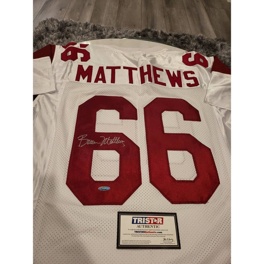 Bruce Matthews Autographed/Signed Jersey TRISTAR COA USC Trojans Houston Oilers - TreasuresEvolved