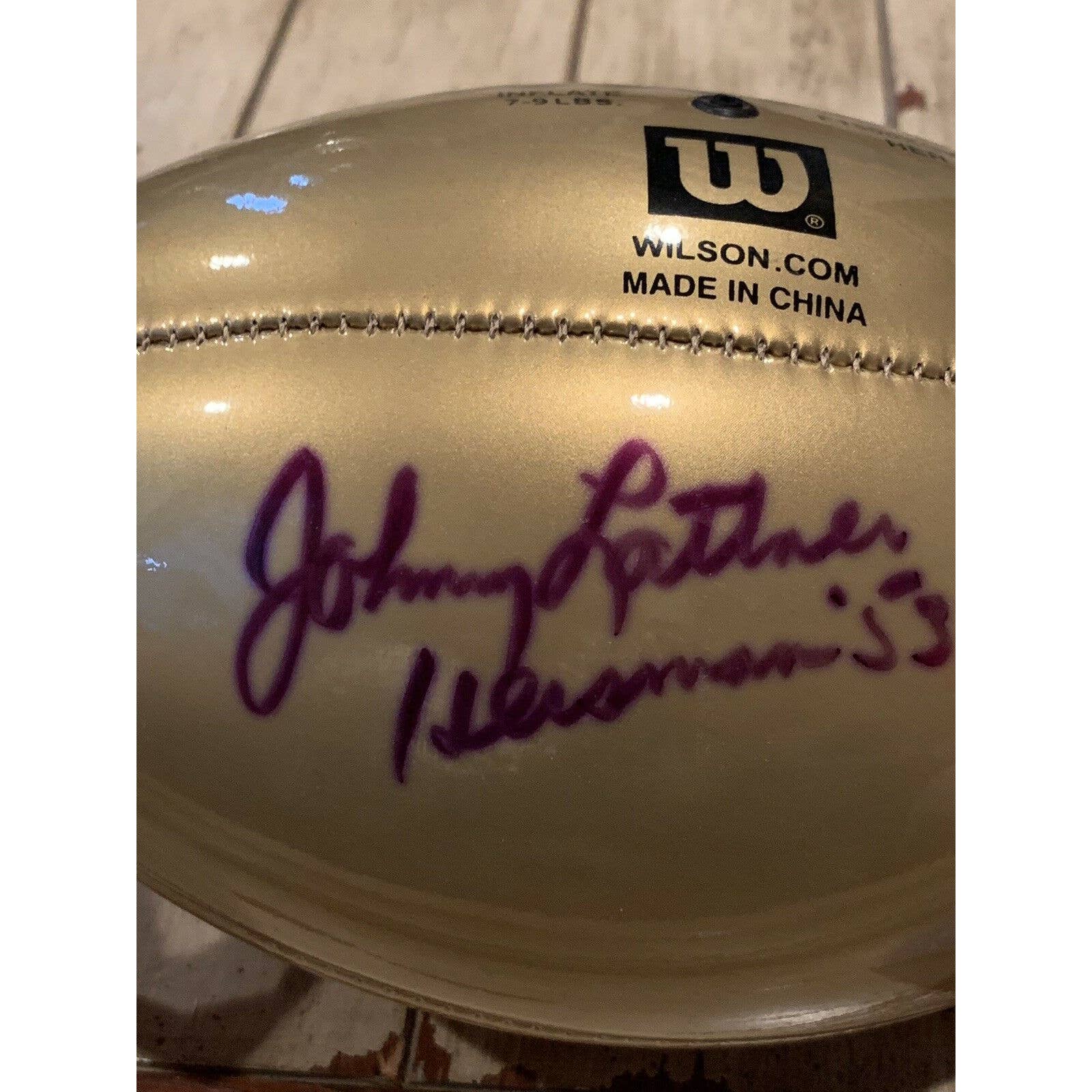 Johnny Lattner Autographed/Signed Football JSA COA Notre Dame Fighting Irish - TreasuresEvolved