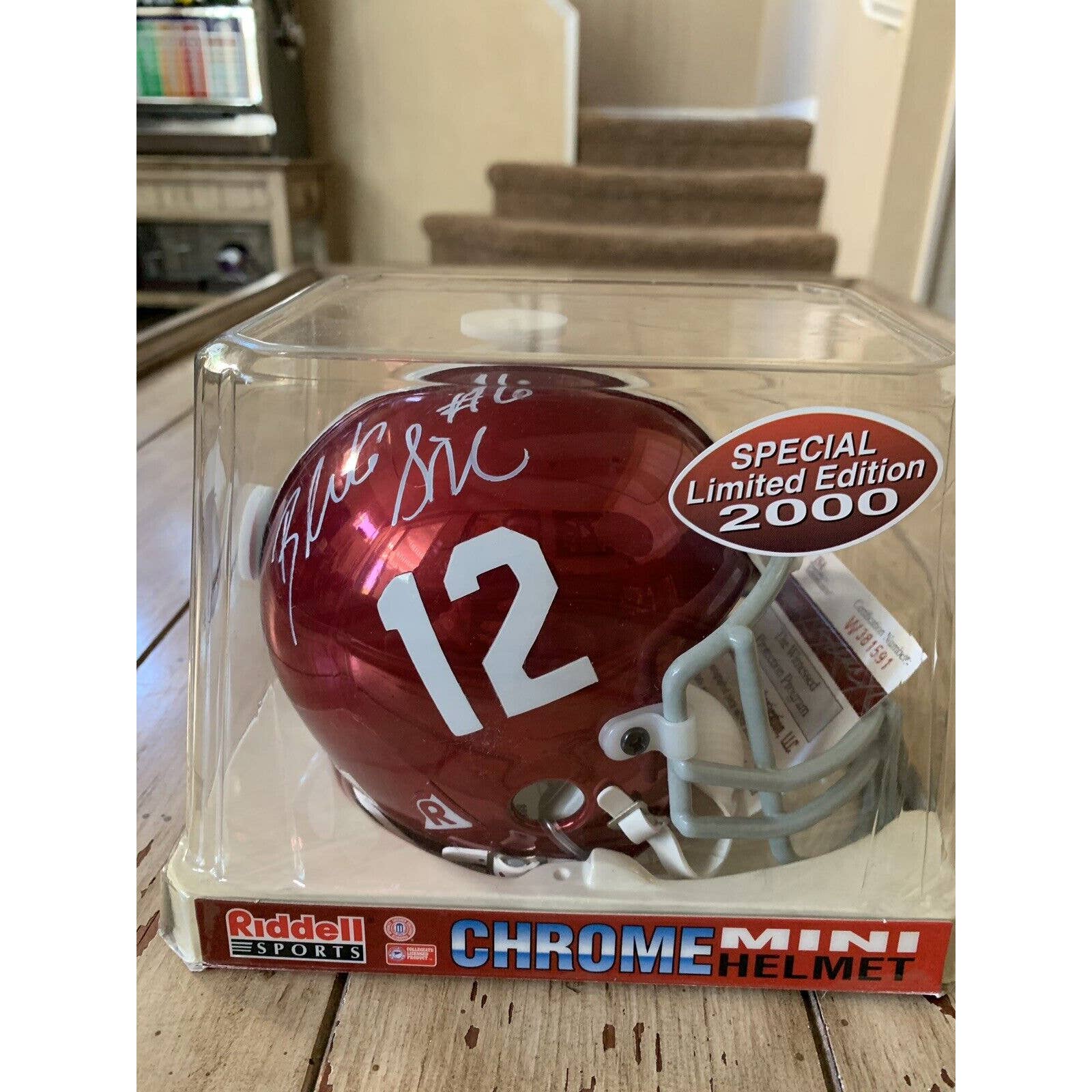 Blake Sims Autographed/Signed CHROME Mini Helmet JSA COA Alabama Crimson Tide B - TreasuresEvolved