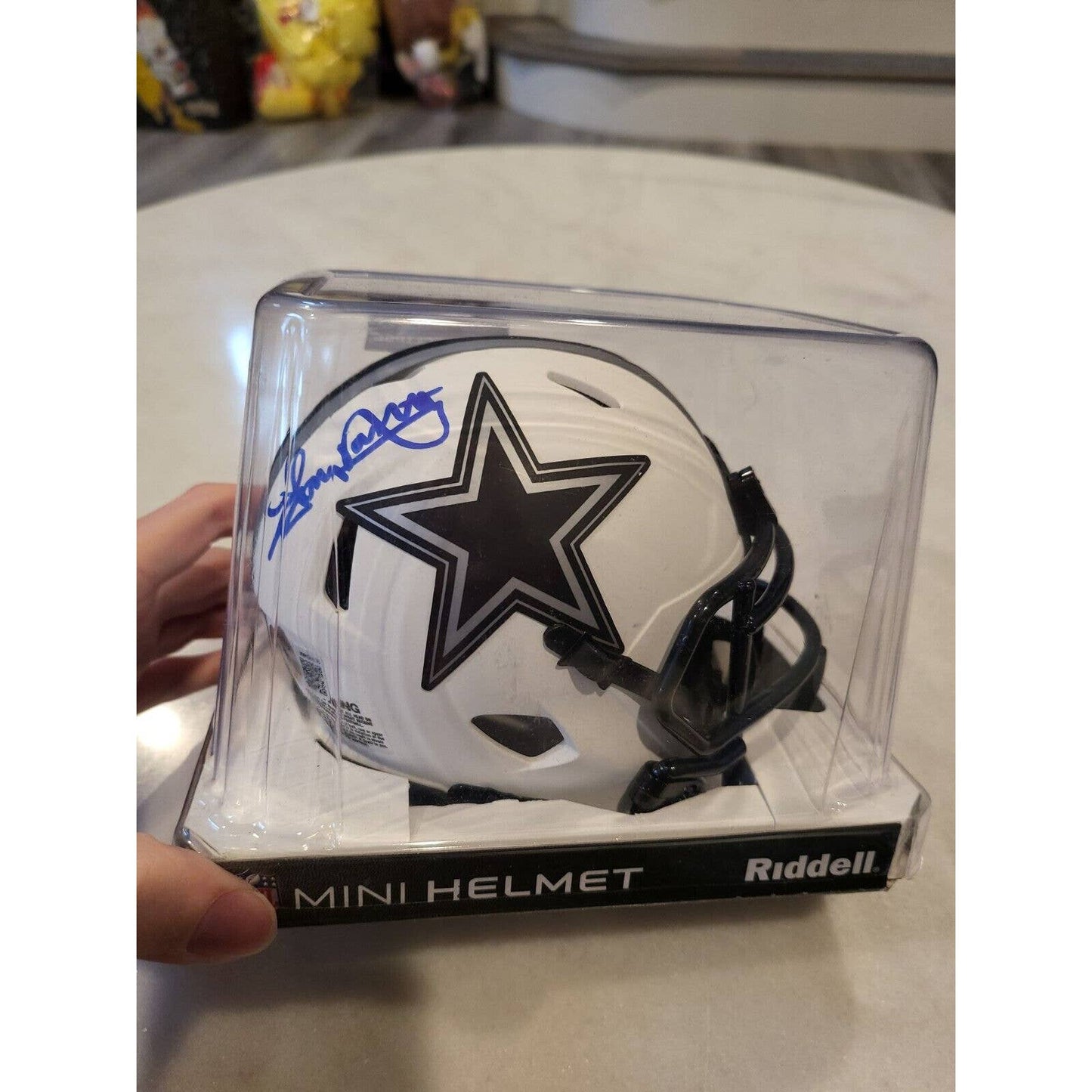 Tony Dorsett Autographed/Signed Mini Helmet Beckett Dallas Cowboys Lunar Eclipse - TreasuresEvolved