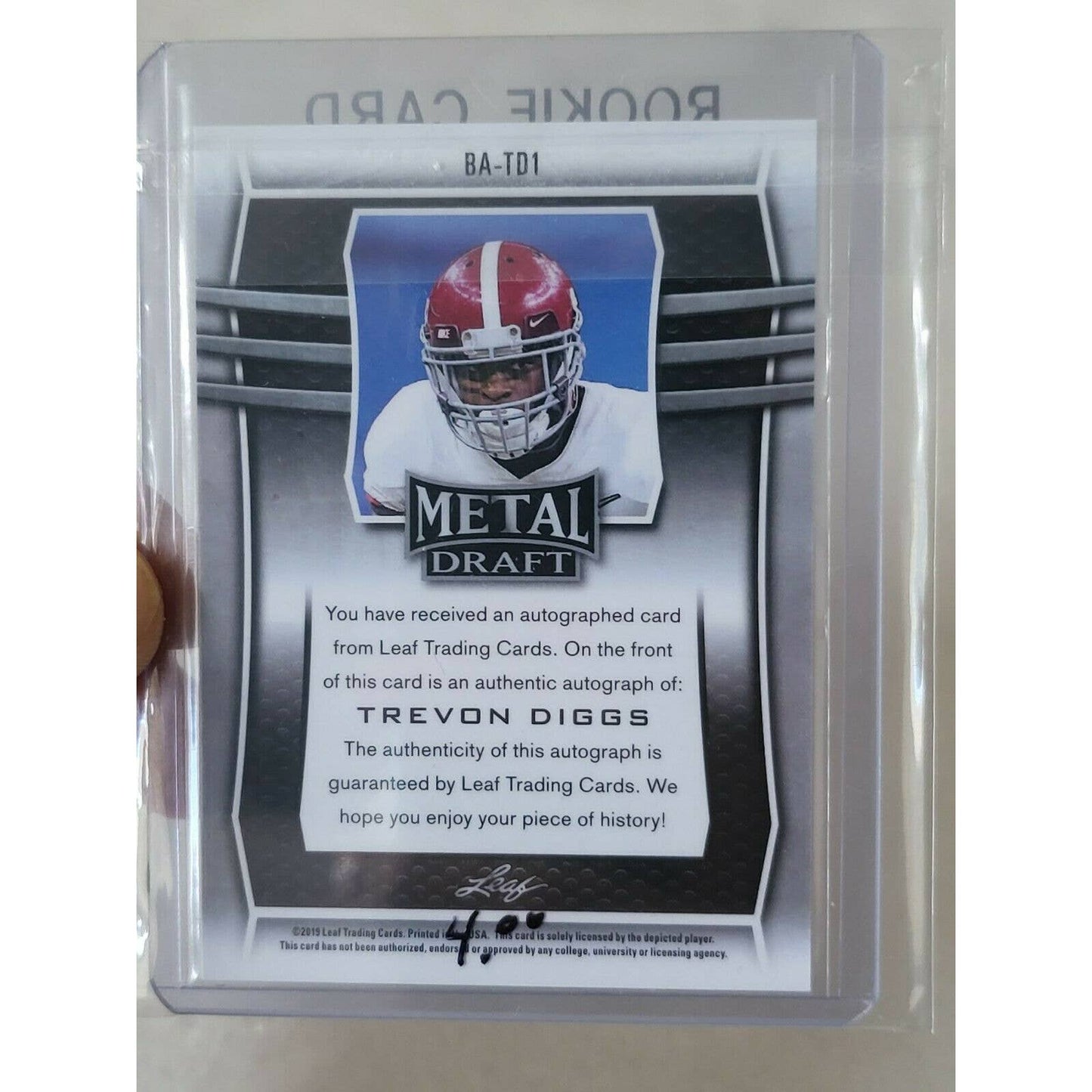 Trevon Diggs 2020 Leaf Metal Draft Silver Auto #BA-TD1 , Alabama Dallas cowboys - TreasuresEvolved