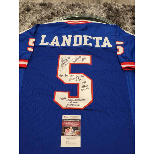 Sean Landeta Autographed/Signed Jersey JSA COA New York Giants - TreasuresEvolved