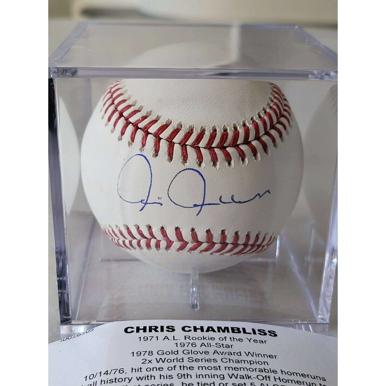 Chris Chambliss Autographed/Signed Baseball TRISTAR - TreasuresEvolved