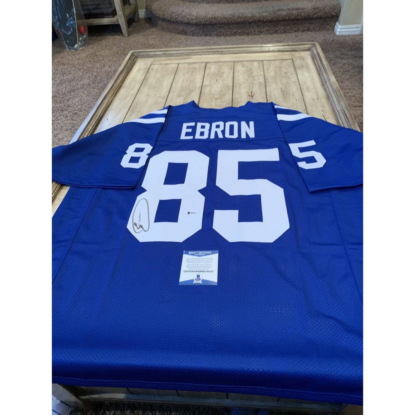Eric Ebron Autographed/Signed Jersey Beckett COA Indianapolis Colts - TreasuresEvolved