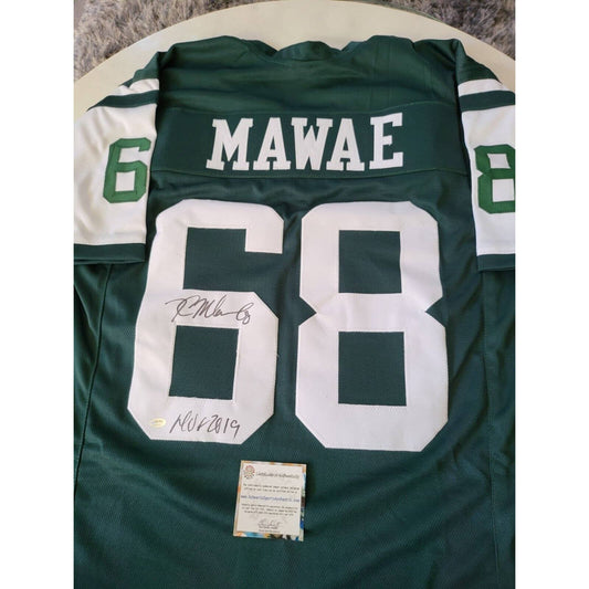 Kevin Mawae Autographed/Signed Jersey Schwartz COA New York Jets NY - TreasuresEvolved