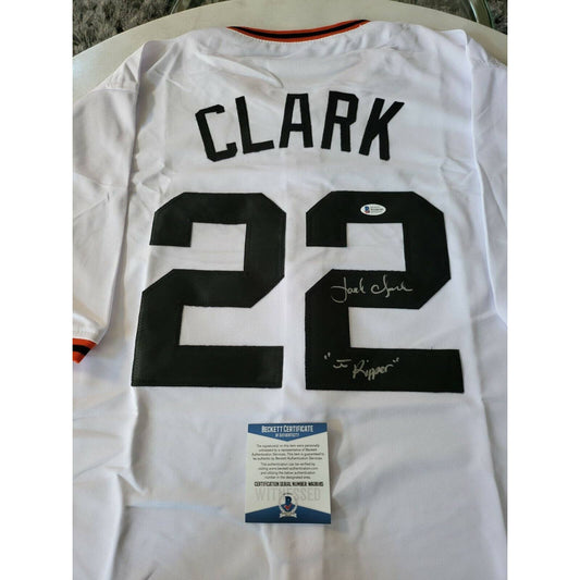 Jack Clark Autographed/Signed Jersey Beckett COA San Francisco Giants Ripper - TreasuresEvolved