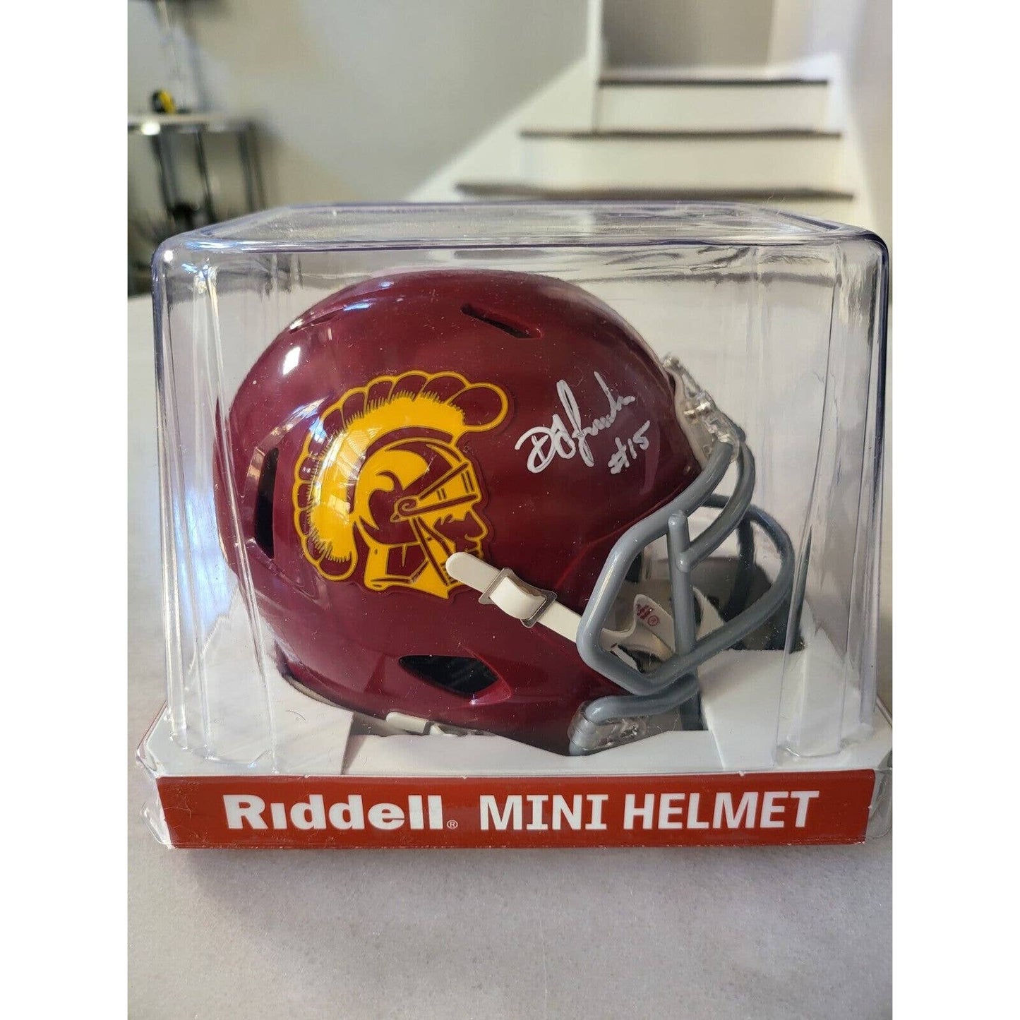 Drake London Autographed/Signed Mini Helmet Beckett COA USC Trojans - TreasuresEvolved