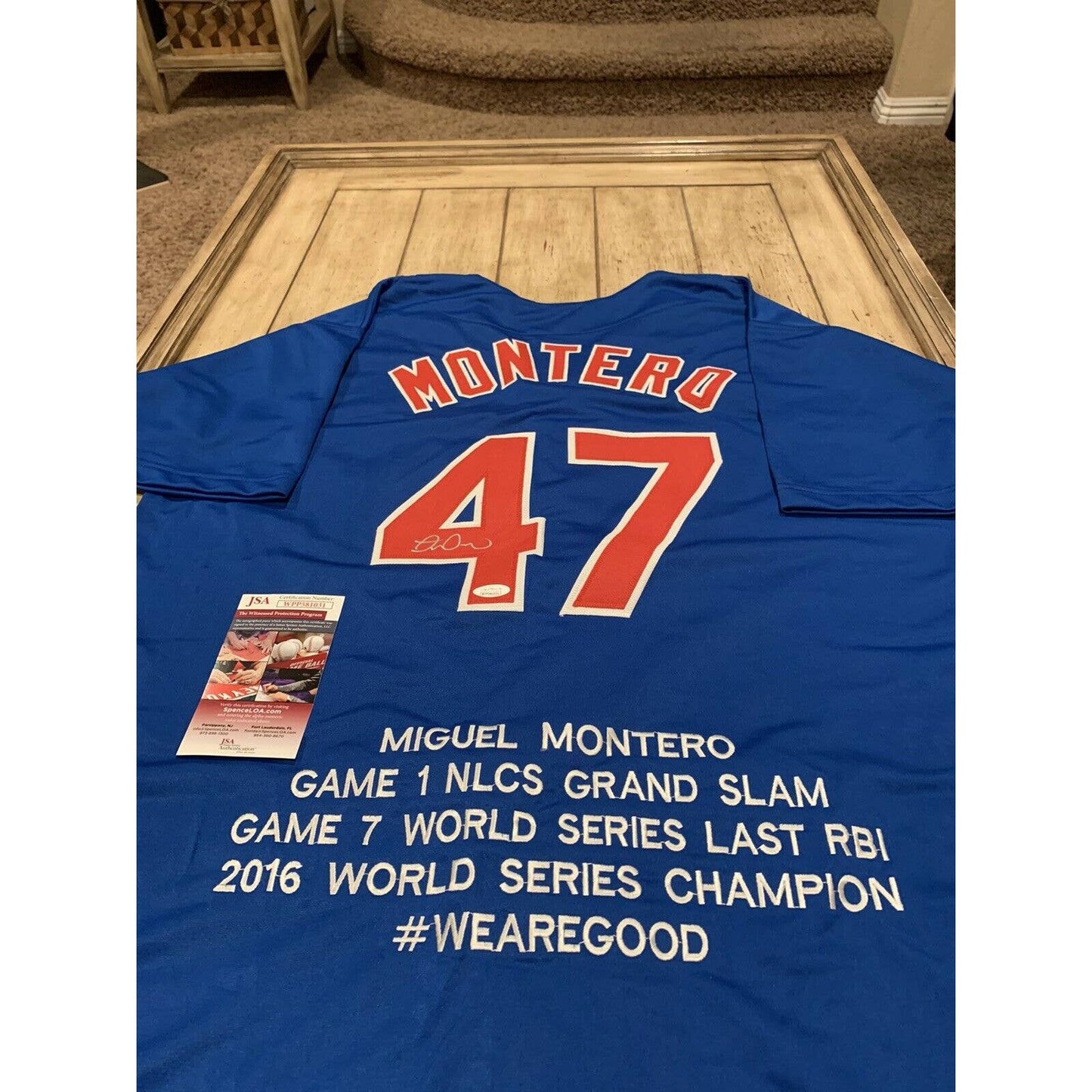 Miguel Montero Autographed/Signed Jersey JSA COA Chicago Cubs Stat - TreasuresEvolved