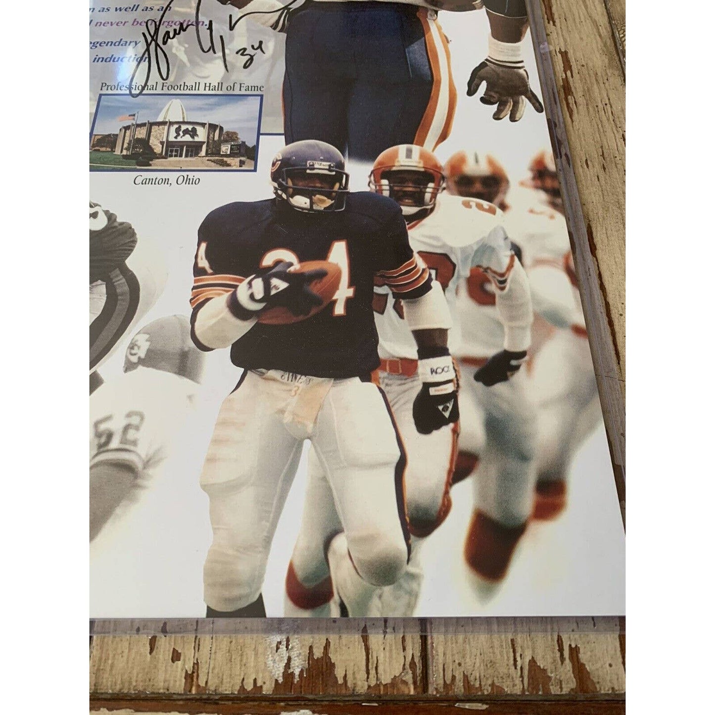 Walter Payton Autographed/Signed 16x20 Photo Chicago Bears HOF - TreasuresEvolved