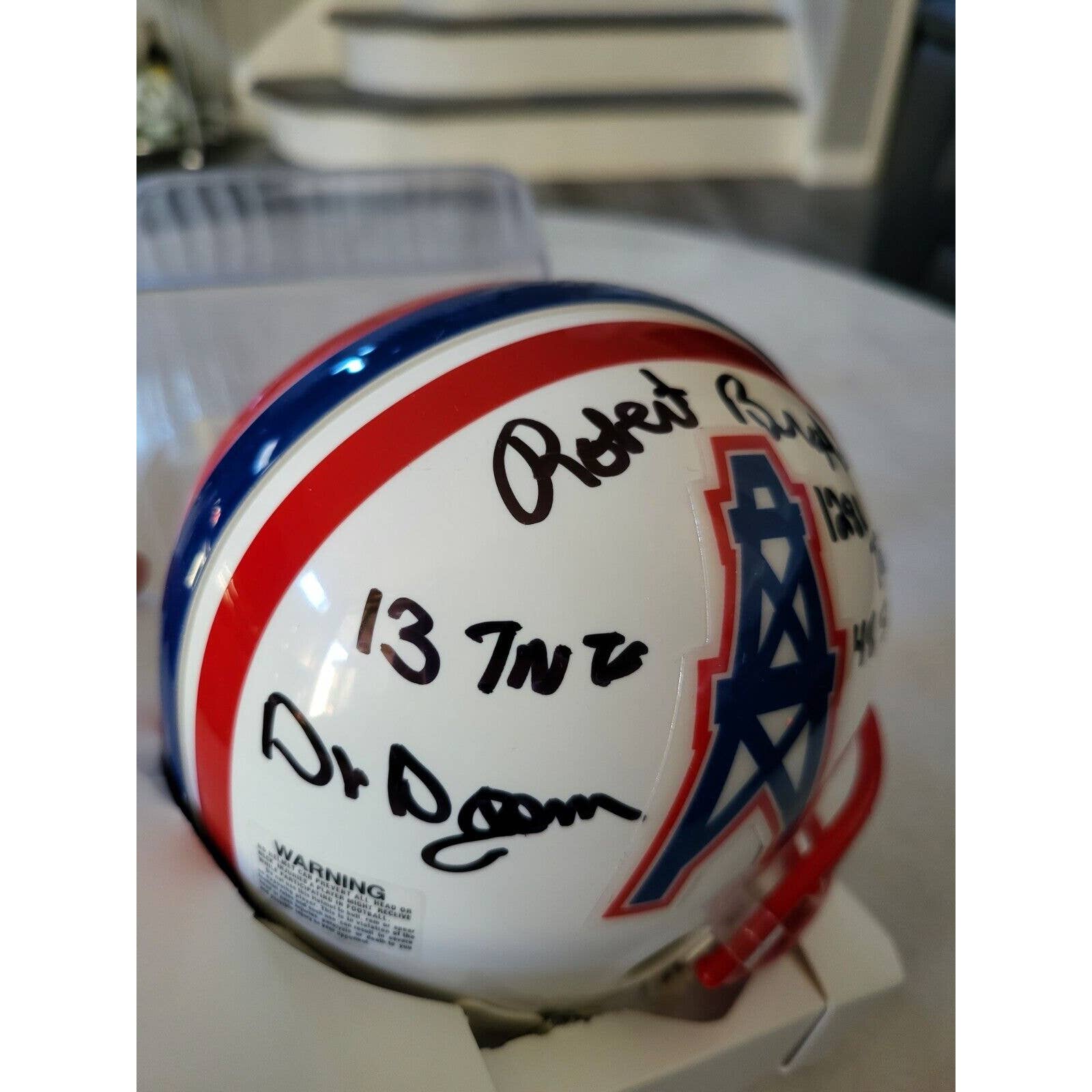 Robert Brazile Autographed/Signed Mini Helmet PSA/DNA COA Houston Oilers - TreasuresEvolved