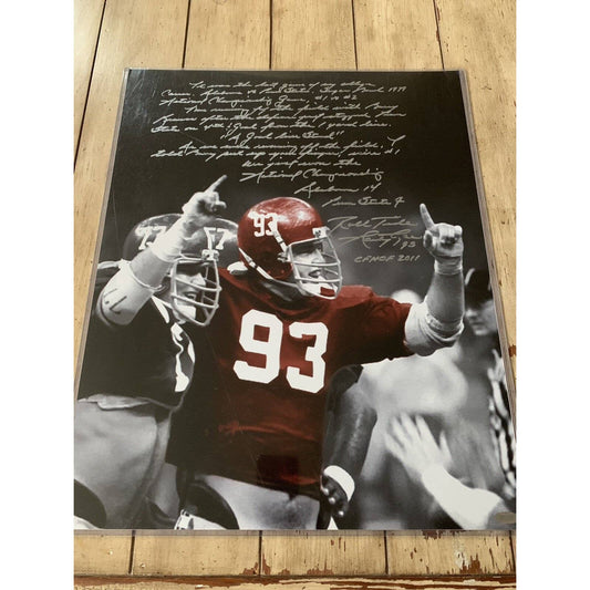 Marty Lyons Autographed/Signed 16x20 Photo Alabama Crimson Tide Inscription - TreasuresEvolved