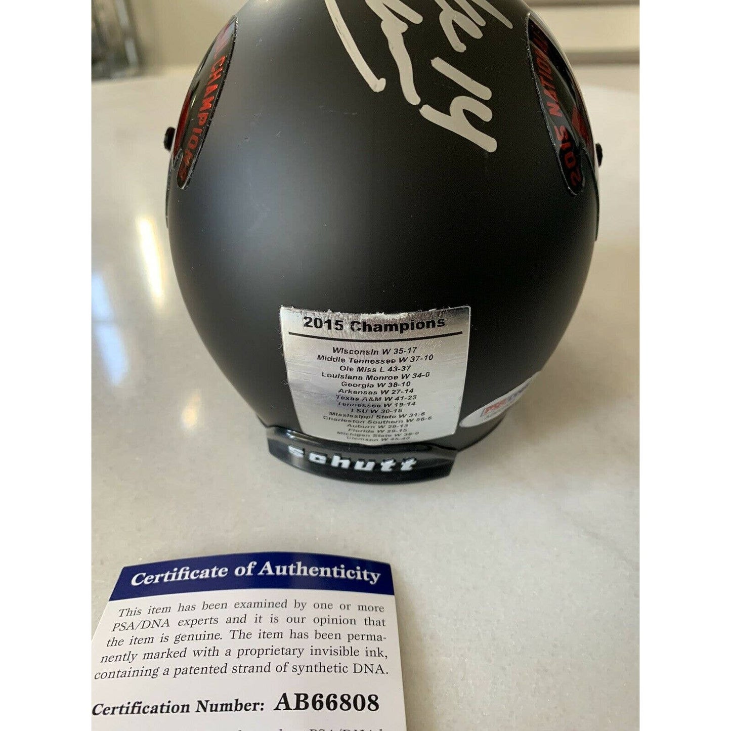 Jake Coker Autographed/Signed Mini Helmet PSA/DNA Alabama Crimson Tide Champs - TreasuresEvolved