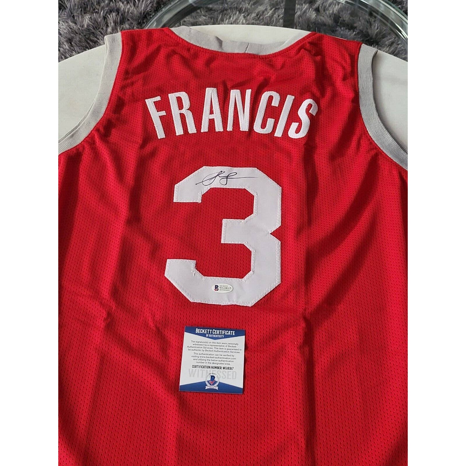 Steve Francis Autographed/Signed Jersey Beckett COA Houston Rockets - TreasuresEvolved